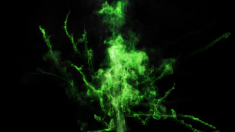 Green electric spark and smoke loop effect Animated GIF 32294483