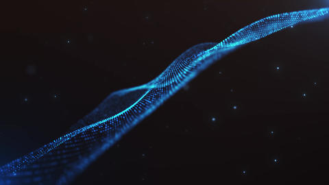 Digital cyberspace futuristic energy blue lighted wave made with particles