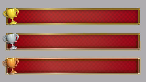 【ループ可】トロフィー付きの高級感のあるテロップベースアニメーション(金・銀・銅3種セット)