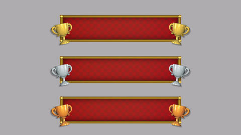 [Loopable] Luxurious caption-based animation with trophy, short, name-based (gold, silver, bronze)