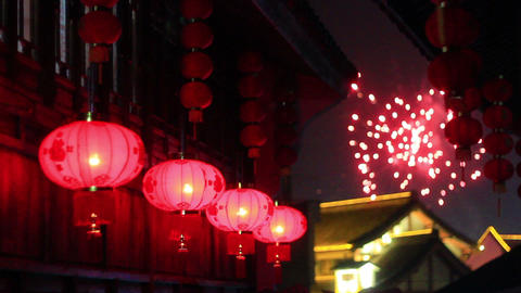 red asian lanterns