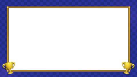 Blue-based screen frame with gold trophy / 3D model