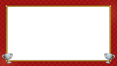 Red-based screen frame with silver trophy / 3D model