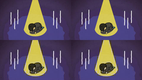 A set of 4 types of image cuts of male students' despair (Gan, Embarrassed, Rejected, No text)