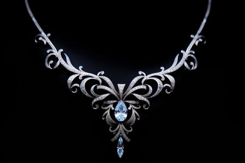 Dazzling Elegant diamonds necklace. Generate Ai