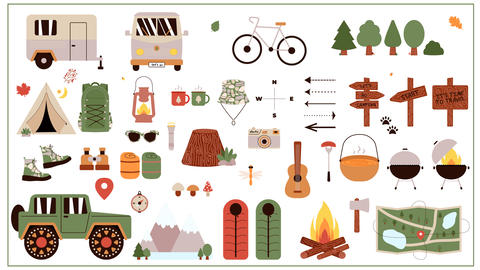 56 Map creator forest hiking and camping Graphic template 30503580 ...