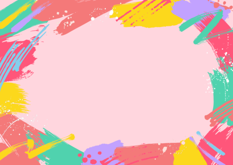 Pop spring pink frame background painted with colorful paint