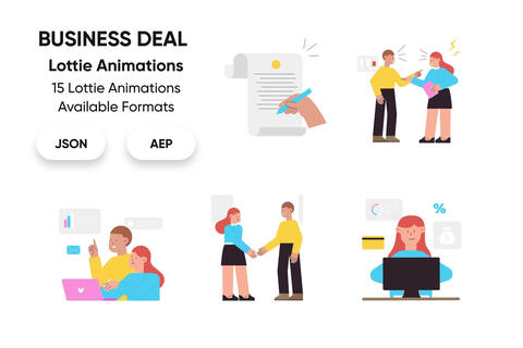 Business Deal Lotties(JSON) Animation Lottie animation 30855838 ...