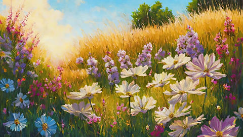 Flowers in impressionism style generated by AI, 4K