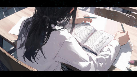 Anime Girl Homework