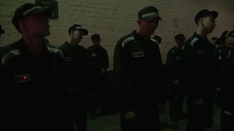 Prisoners and convicted persons at morning gymnast