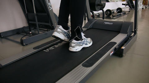Feet on running , the simulator