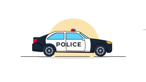 4K Police Car Animation