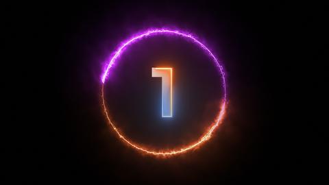 A Glowing Number One in a Fiery Circle of Light