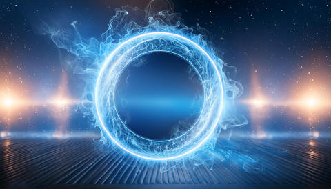 A Glowing Ring of Energy in a Cosmic Landscape. Generative AI