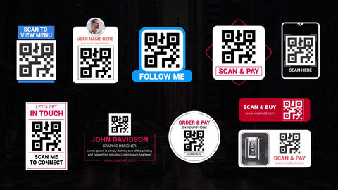 QR Code Opener Motion Graphics template 33128288 | MotionElements