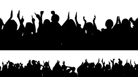 Cheering Crowd Silhouettes 1