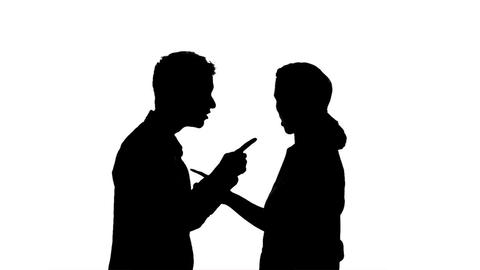 Couple Fighting Silhouette