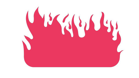 Burning flame line 2D object animation