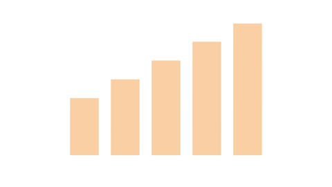 Increasing bar chart arrow up 2D object animation