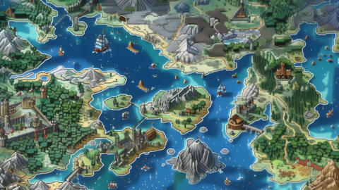 Pixelated Fantasy World Map Stockanimatie 33478003 | MotionElements