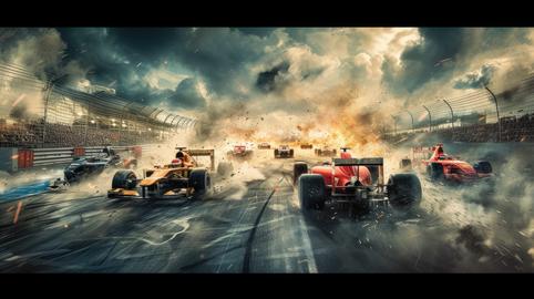 Racing car move at high speed along racetrack 스톡 사진 33522650 ...