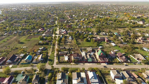 Top view of the village. The village of Poltavskaya