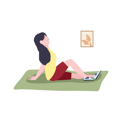 Woman Relaxing on yoga mat