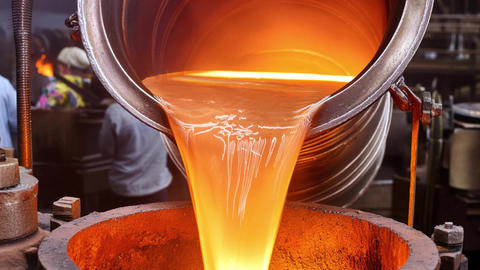 Molten Metal Pouring in a Factory