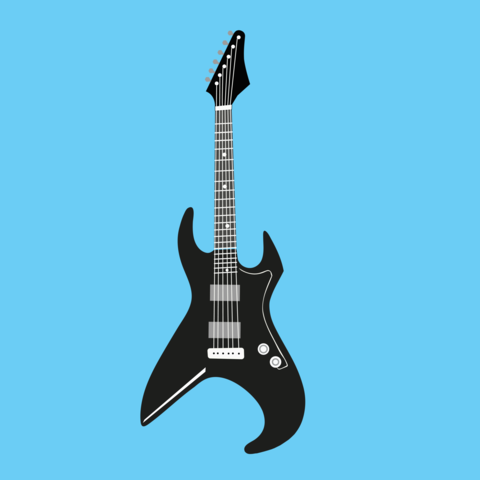Vector Illustration of an Electric Guitar Silhouette for Web, Mobile, and Infographics
