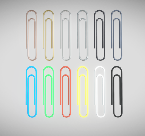 Paperclips PBR low poly game VR AR ready Low-poly 3D model