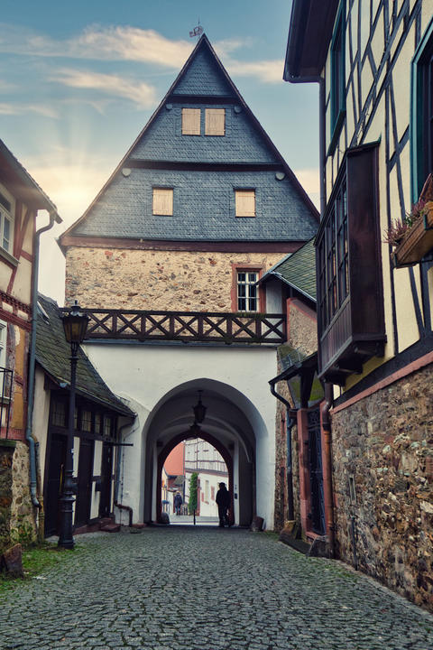 Stone Road and Vintage German Houses