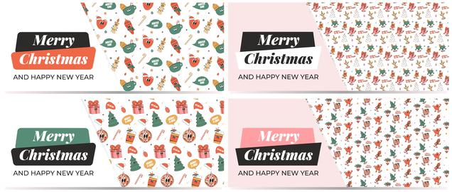 Merry Christmas and Happy New year greeting card template. Playful and cheeky