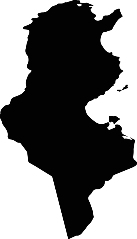 Tunisia silhouette map