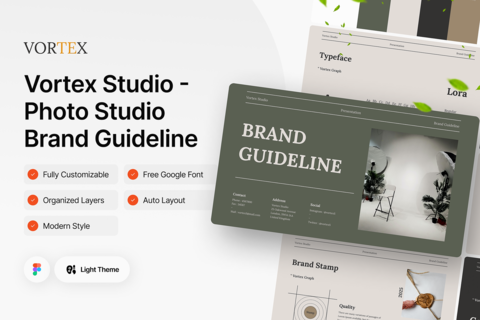 Vortex - Studio Brand Guideline Figma Design UI 템플릿 34909420 ...