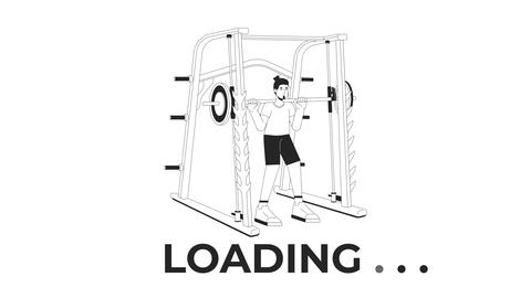 Muscle building with weight power rack bw loading animation