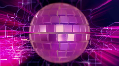DJ Retro Disco Ball 80s Light Shiny Glow Video Loop