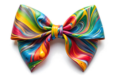 Colorful Artistic Bow on White Background