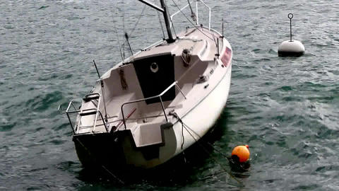 Boat by stormy weather