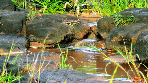 small stream flowing between rocks
