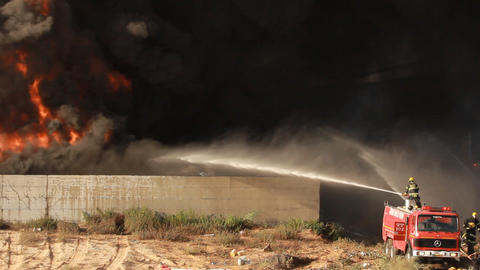 firefighters battle blaze in packaging factory ind