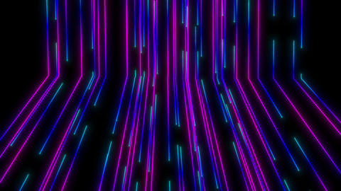Colored Glow lines looping background. Abstract lines looping background with vibrant neon lights