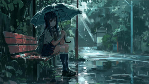 Anime Sad Rain Sad Heartbroken Anime Girl In Rain By Anass Benktitou