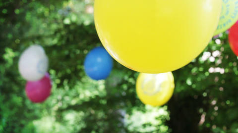 Birthday party with colourful balloons
