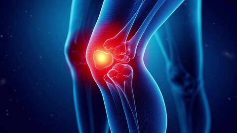 Blue 3d medical x-ray anatomy of the knee pa Stock animation 35491540 ...