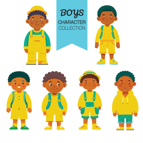 Colorful children collection with flat design