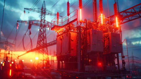 High-voltage transformer substation. Electrical Animated GIF 36290381 ...