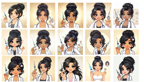Beautician Cartoon Chibi Cute Digital Art