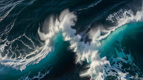 Powerful Ocean Waves Crashing in Turquoise Waters