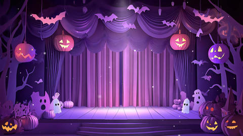 Halloween opening stage curtain[Generative AI]